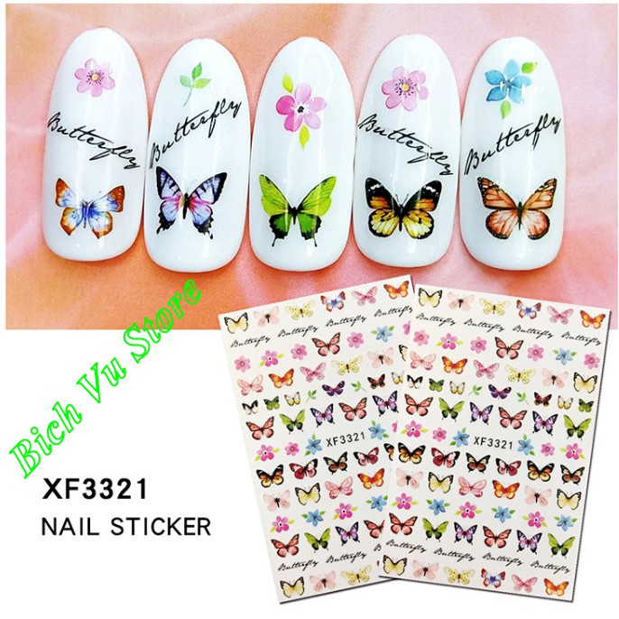 Sticker bướm dán móng 9k/tấm