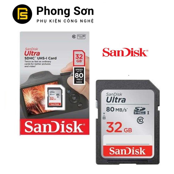 Thẻ nhớ SDHC 32Gb Ultra 533x 80mb/s Sandisk | BigBuy360 - bigbuy360.vn