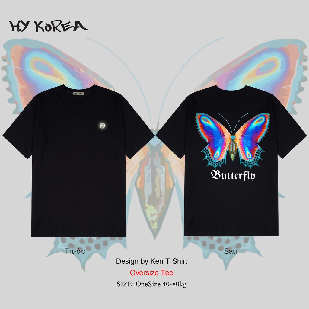 Áo Thun Tay Lỡ HY Korea In Hình Butterfly 147.