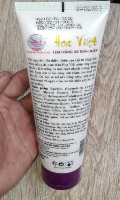 Một tuýp kem dưỡng da toàn thân B6 150g Hoa Việt_chính hãng