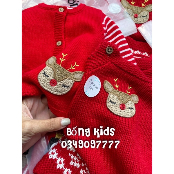 Váy &amp; Cardigan Bé Gái Tuần Lộc Noel Đỏ F&amp;F(bán lẻ từng món)