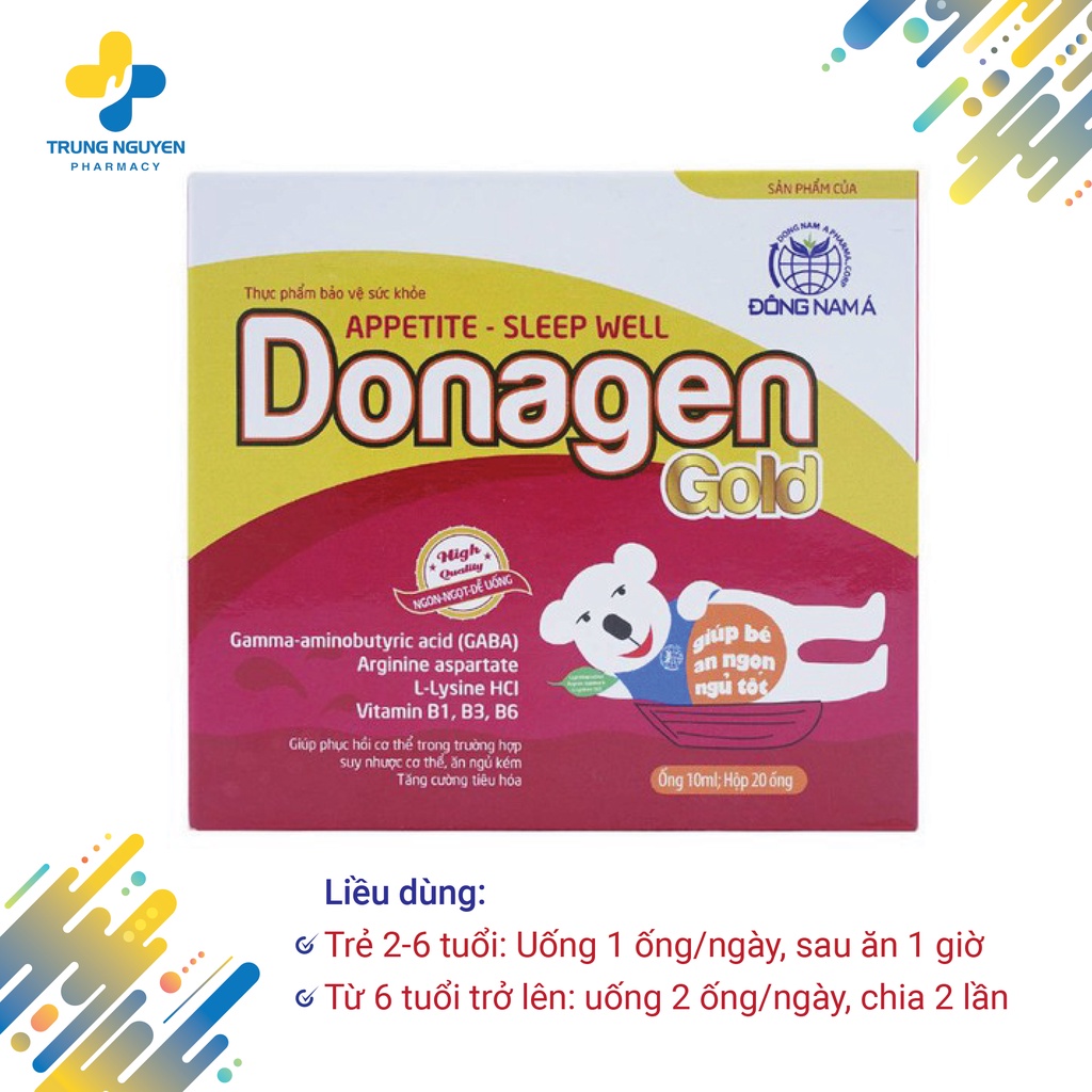 DONAGEN GOlD - Giúp ăn ngon ngủ tốt - Hộp 20 ống