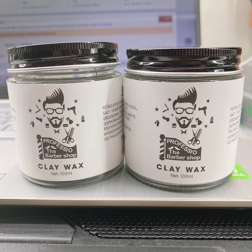 Sáp clay wax lọ thủy tinh - Phiên bản Barber
