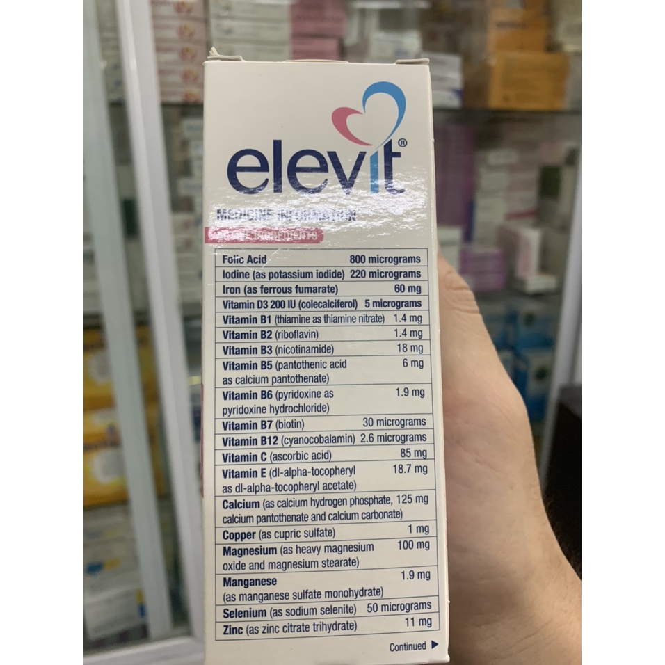 Vitamin tổng hợp Elevit cho mẹ bầu và sau sinh - Nội Địa Úc - Bổ xung vitamin cho mẹ trước và sau khi sinh