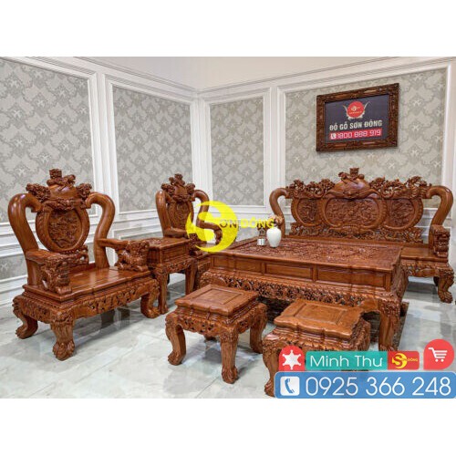 Bộ bàn ghế hương đá nghê đỉnh VIP BBG241