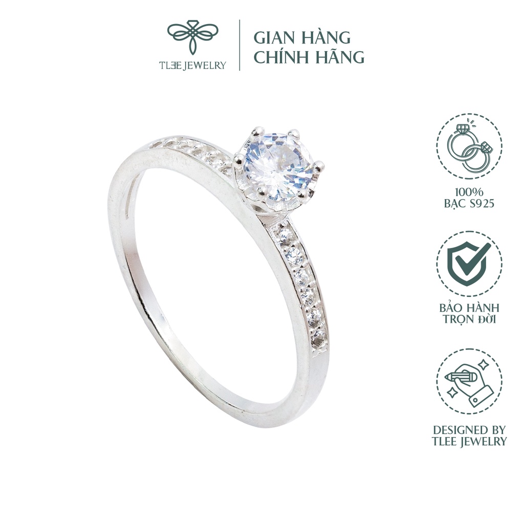 Nhẫn bạc nữ TLEE Jasmine Prince nạm đá sang trọng NCJ A0162