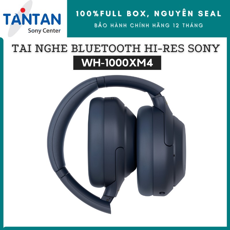 Tai Nghe Sony BLUETOOTH HI-RES CHỐNG ỒN Sony WH-1000XM4 Xanh NaVy | Dsee Extreme - Speak to Chat - Pin: 38h