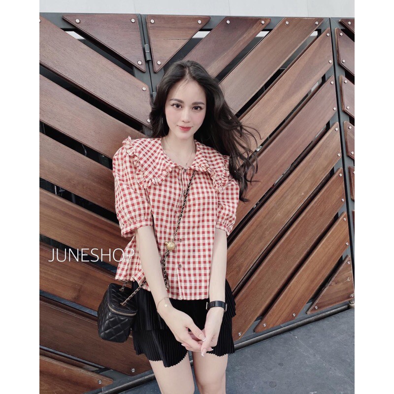 ❤️xả❤️ áo kẻ khoá dọc sml
