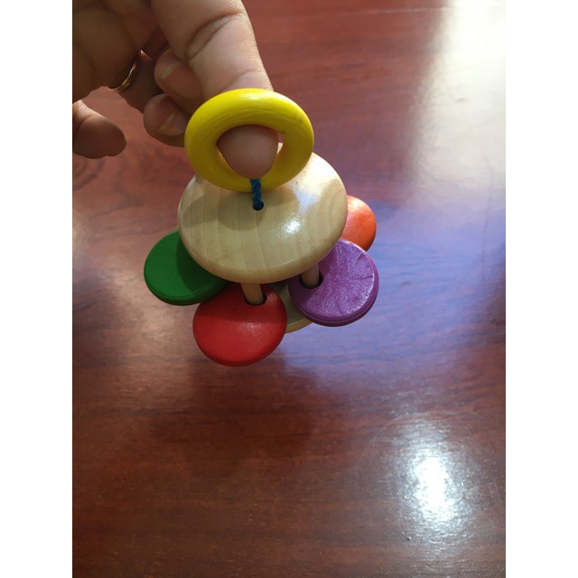 Đồ chơi cho trẻ sơ sinh - Bộ 4 món đồ chơi xúc xắc bằng gỗ an toàn cho bé - Lục Lạc Gỗ