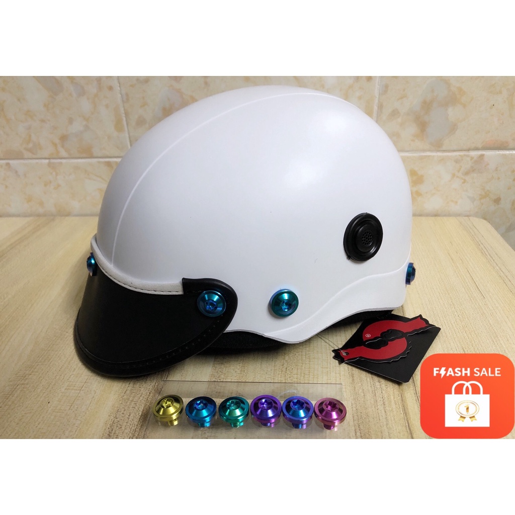 Nón Bảo Hiểm Thời Trang - Sơn Nhám - Gắn 7 Ốc Titan Gr5 Siêu Đẹp