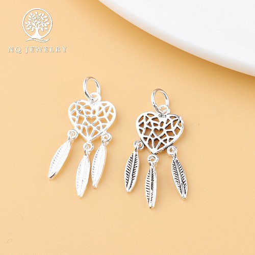 Charm bạc dream catcher hình tim treo - NQ Jewelry