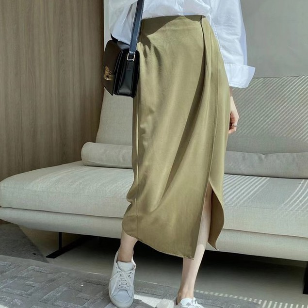 Chân Váy Dài Vạt Chéo Xẻ Cao Siêu Cá Tính - V11 | BigBuy360 - bigbuy360.vn