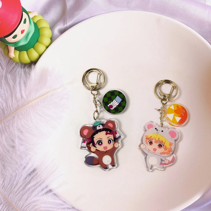 Móc khóa nhựa acrylic hình nhân vật phim hoạt hình thanh gươm diệt quỷ dễ thương