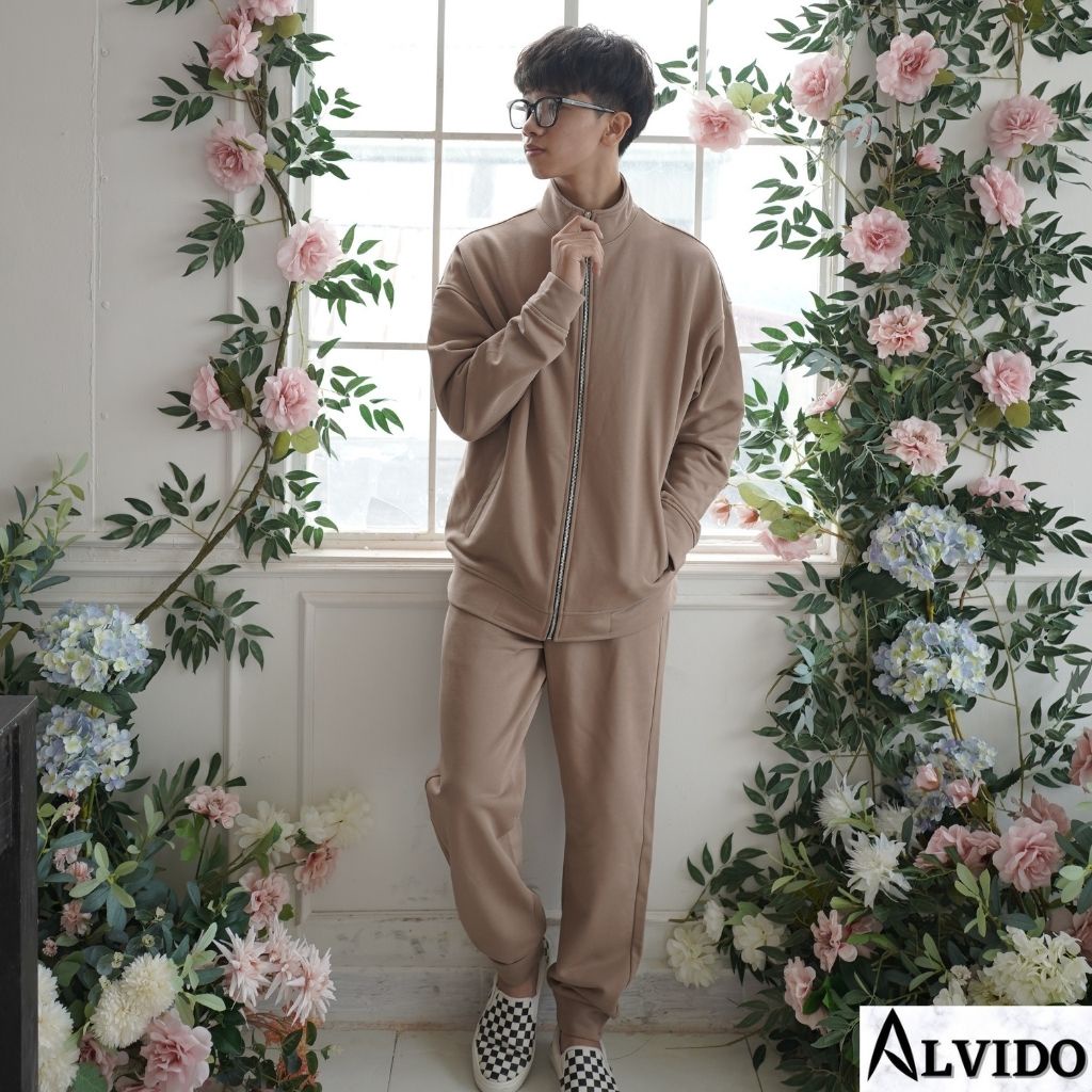 Bộ Nỉ ALVIDO Bộ nỉ nam cao cấp có khóa kéo Bộ nỉ thể thao chất nỉ dày dặn phù hợp cho cả nam và nữ BNK234