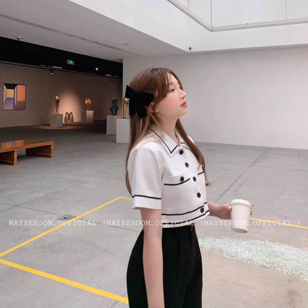 Set áo croptop mix quần suông đen - Mono set Mayberoom | BigBuy360 - bigbuy360.vn