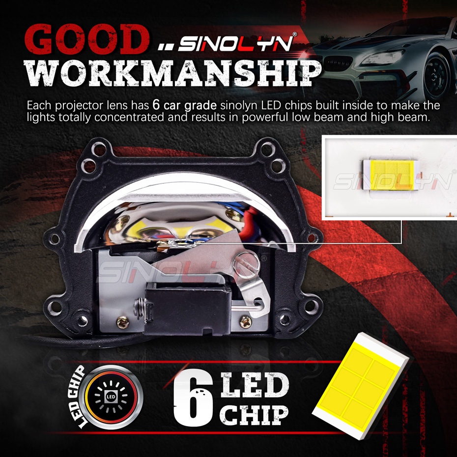 Đèn pha led cỡ 3inch thay thế cho đèn H4 H7 H1 9005 9006 tiện dụng