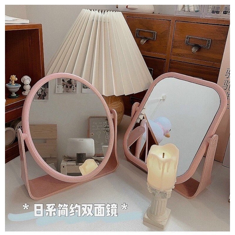 [Loại màu đẹp]Gương trang điểm ,gương để bàn,gương decor 2 mặt  Xoay 360 Độ (Được chọn màu )