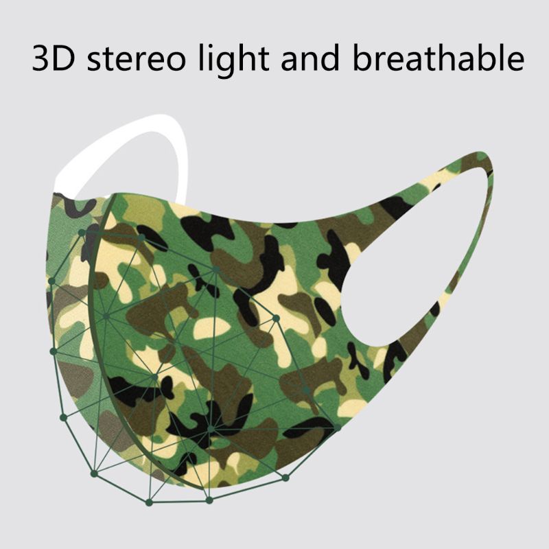 Set 3 Khẩu Trang Cotton Rằn Ri Bảo Vệ Mặt Chống Gió Cho Thanh Thiếu Niên