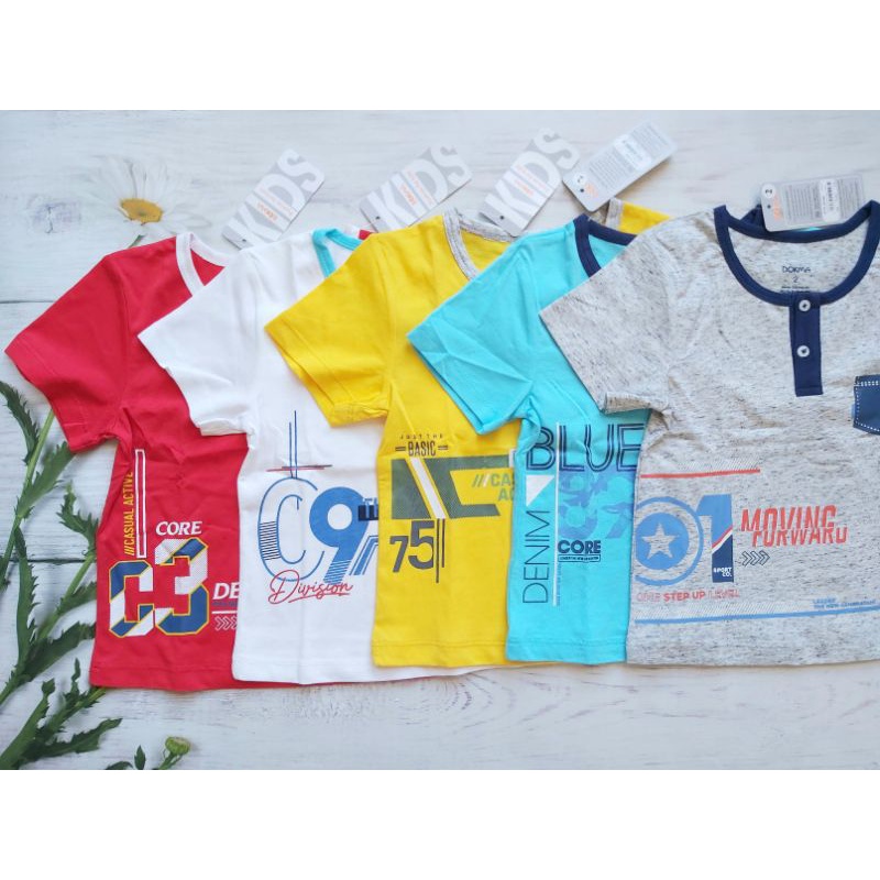 Áo cộc tay bé trai Dokma - Chất cotton hữu cơ mềm mại, thoáng mát