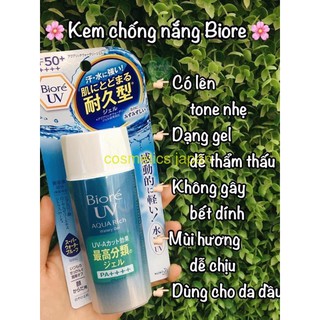 BILL Kem chống nắng Biore Aqua Rich Watery Esence 50gr và Biore Aqua Rich Watery Gel 90ml Aut