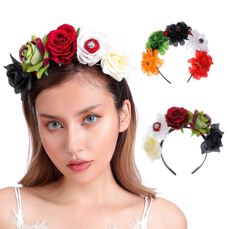 Băng Đô Cài Tóc Hình Vương Miện Hoa Hồng Handmade Phong Cách Gothic Sáng Tạo