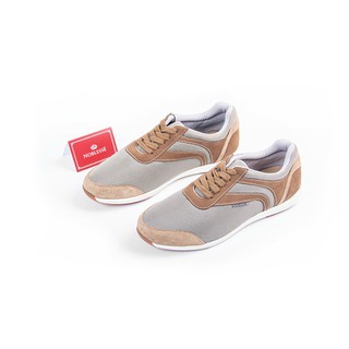 Giày thể thao nam vải Mesh da lộn nâu chính hãng Noblesse - TYTT02A