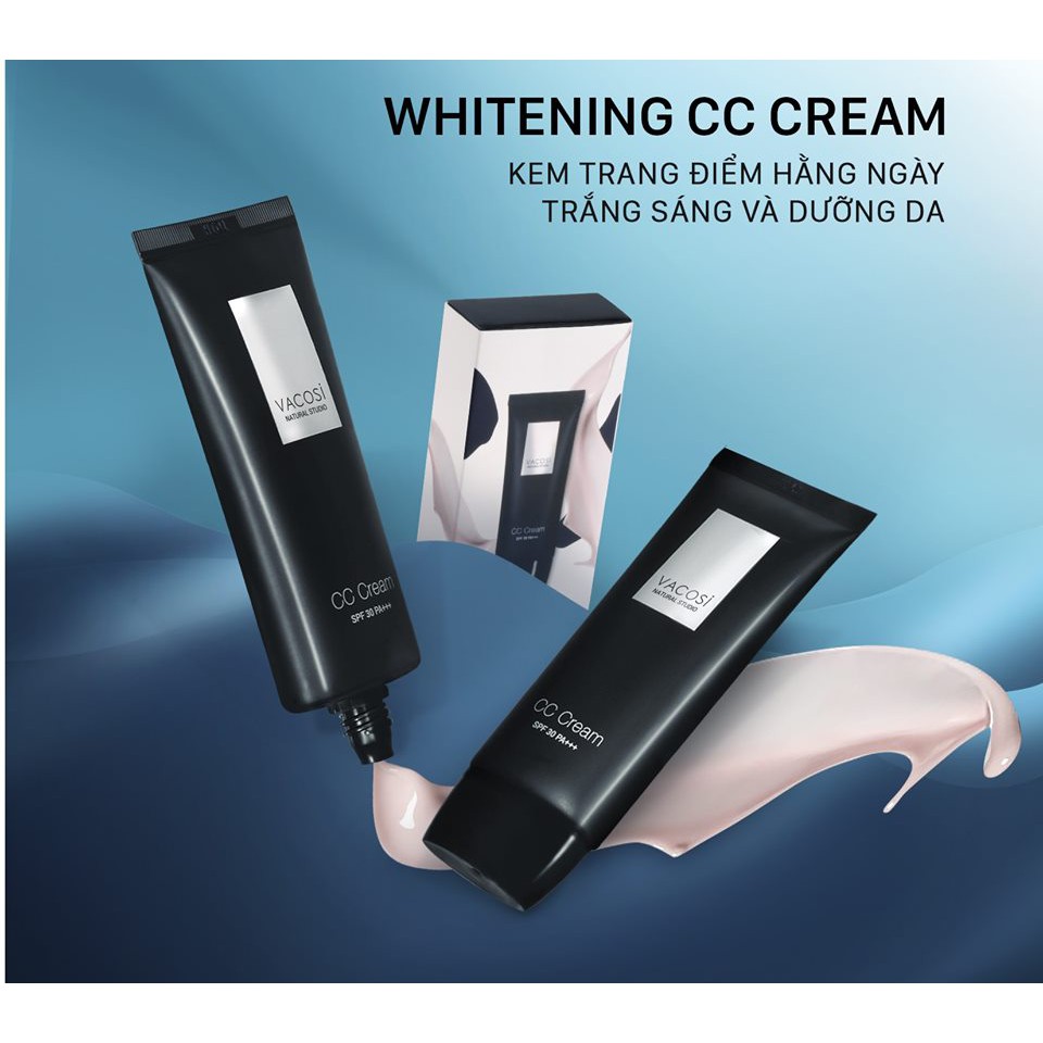 KEM NỀN CC SÁNG DA VÀ HIỆU CHỈNH MÀU VACOSI NATURAL STUDIO WHITENING CC CREAM SPF30 NHẬP KHẨU CHÍNH HÃNG - 4437