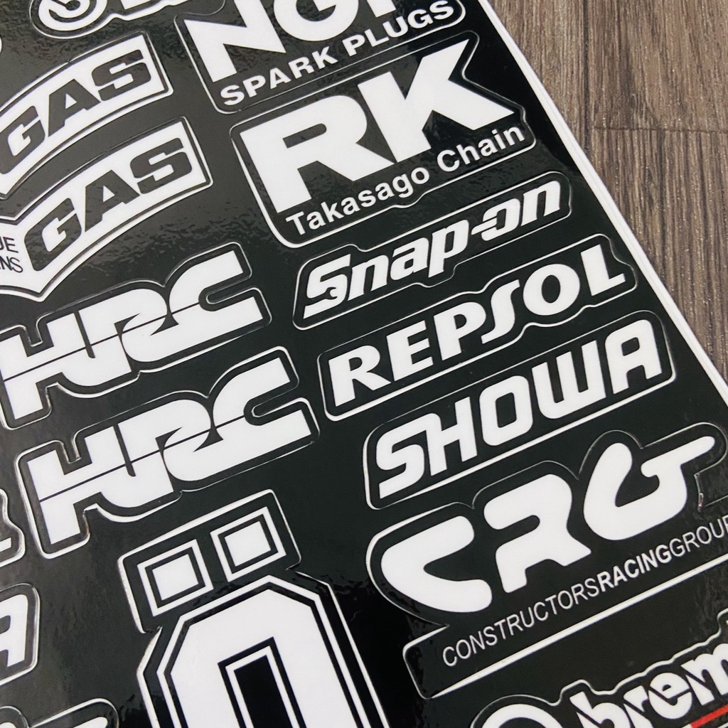 Bộ tem chủ đề BREM, NGK, REPSON, CRG nhiều logo dán trang trí siêu đẹp