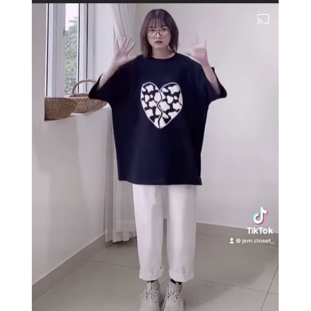 Bộ tim bò sữa quần kaki trắng TH6