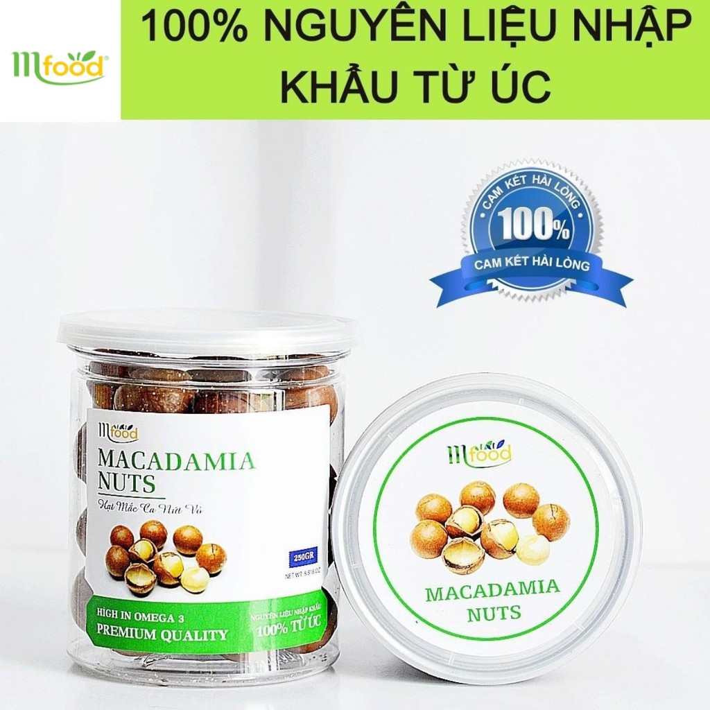 Macca Nứt Vỏ Tự Nhiên Hũ 250g - Thương Hiệu MFOOD