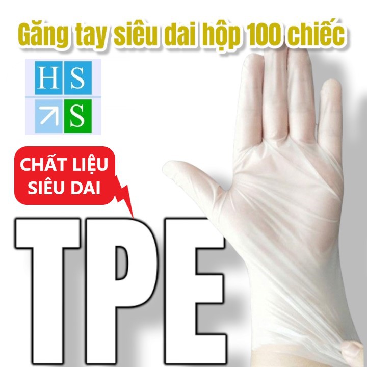 ( Hộp 100 cái ) Găng tay cao su VictoriaBay làm bếp vệ sinh siêu dai chất liệu TPE không mùi (Đủ SIZE : L-M-S) - HS Shop