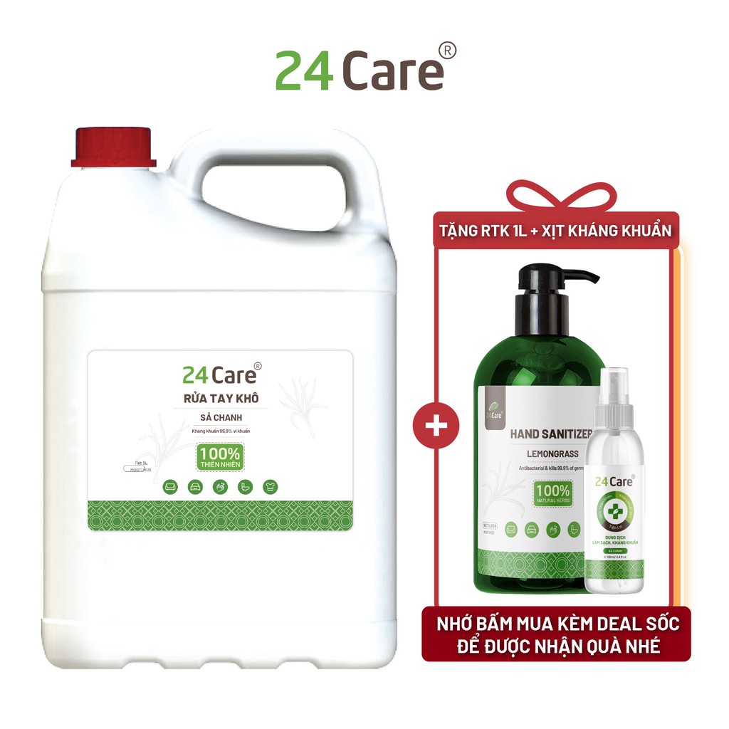 Nước rửa tay khô 24Care 5L