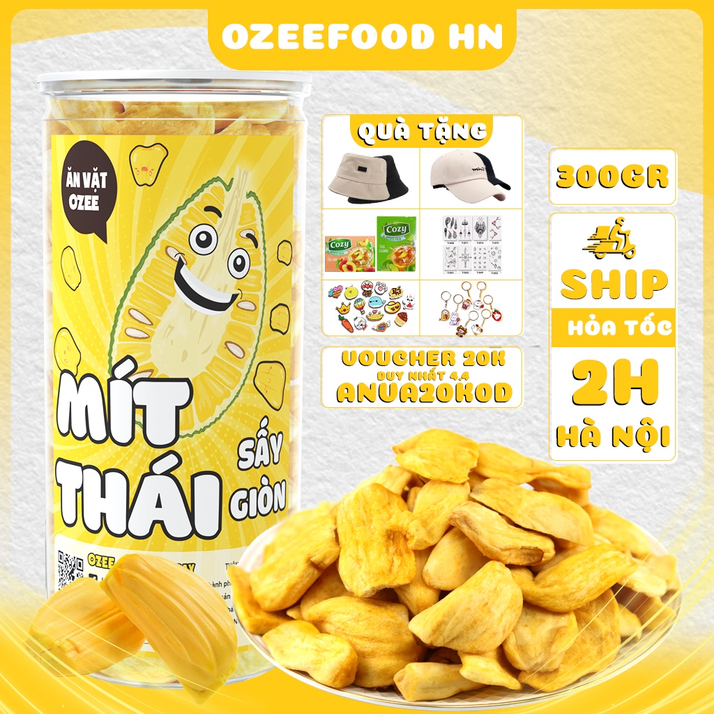 Mít Thái sấy giòn Ozee hộp 200g siêu ngon đồ ăn vặt Hà Nội