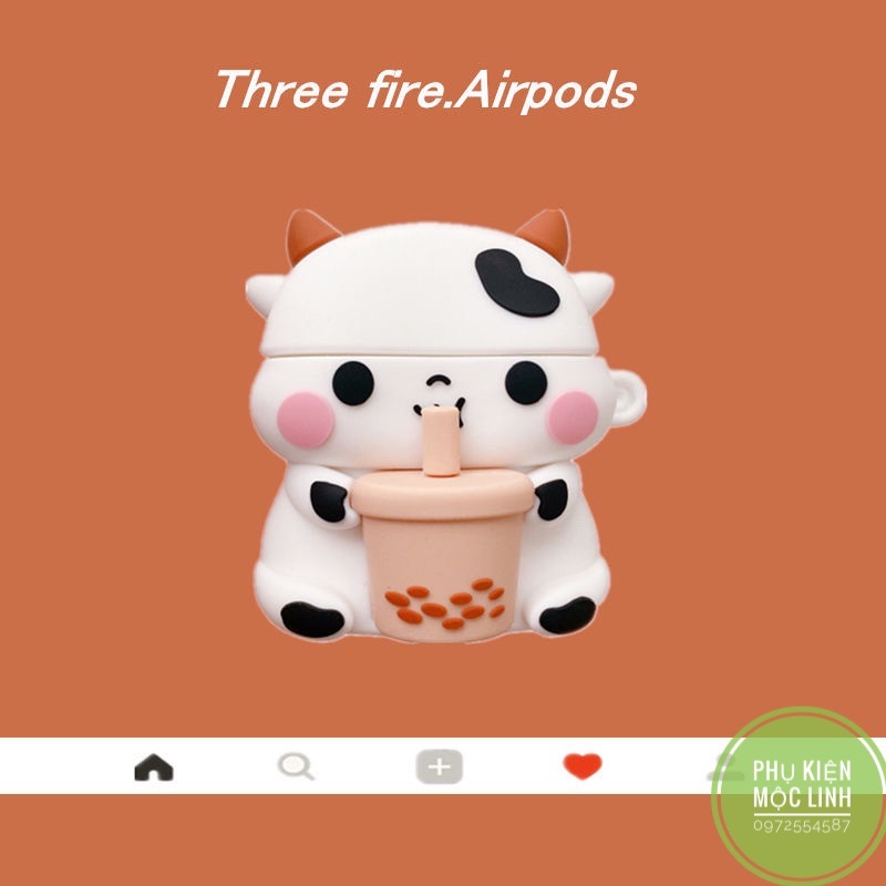 ☘️ Case Airpod 1 2 Pro Airpods | 3 2021 | Pro 2 2022 - Vỏ bao bọc Bò sữa uống Trà sữa đựng tai nghe không dây airpods