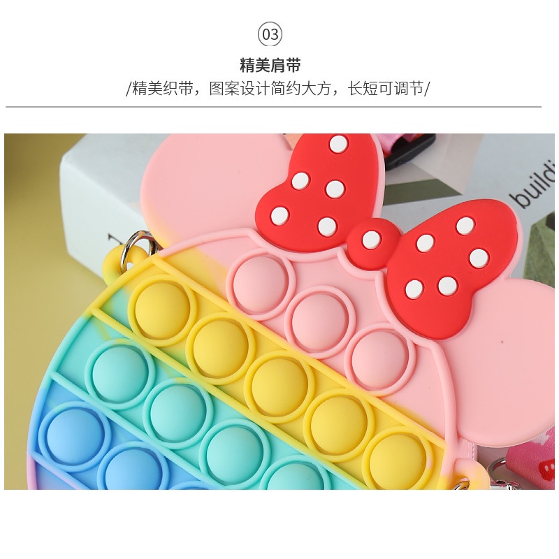 Túi Đeo Chéo Hình Minnie Pop It Fidget Pop Cho Bé