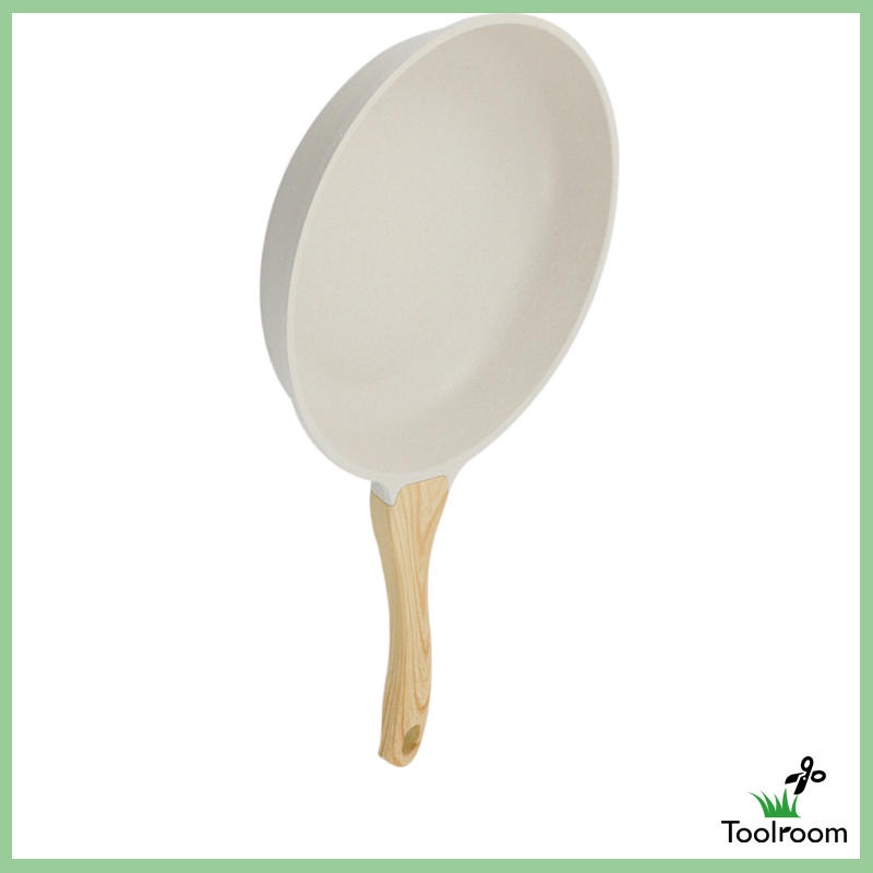 [Toolroom] Chảo Chống Dính, Chảo Đá, Lớp Phủ Granite Với Tay Cầm Chảo Chiên Trứng Cho Nhà Bếp, Màu Trắng