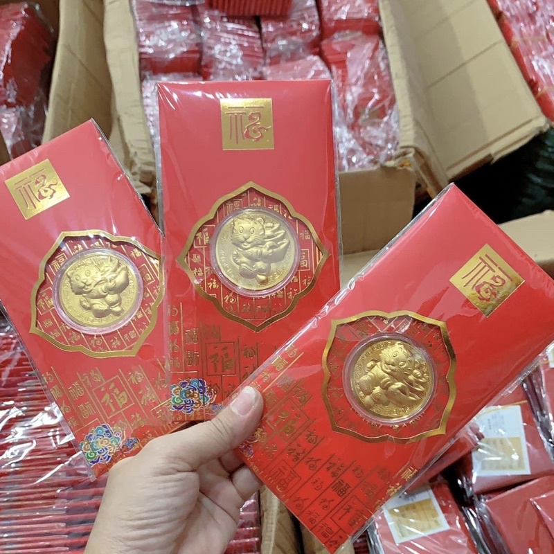 Lì xì Hổ mạ vàng đem lại may mắn tài lộc - Vàng Bạc Khải Khải