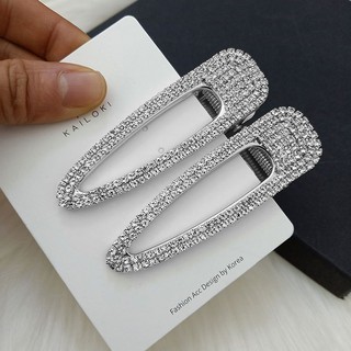 HK007 Kẹp tóc cườm đá nhân tạo Luxury