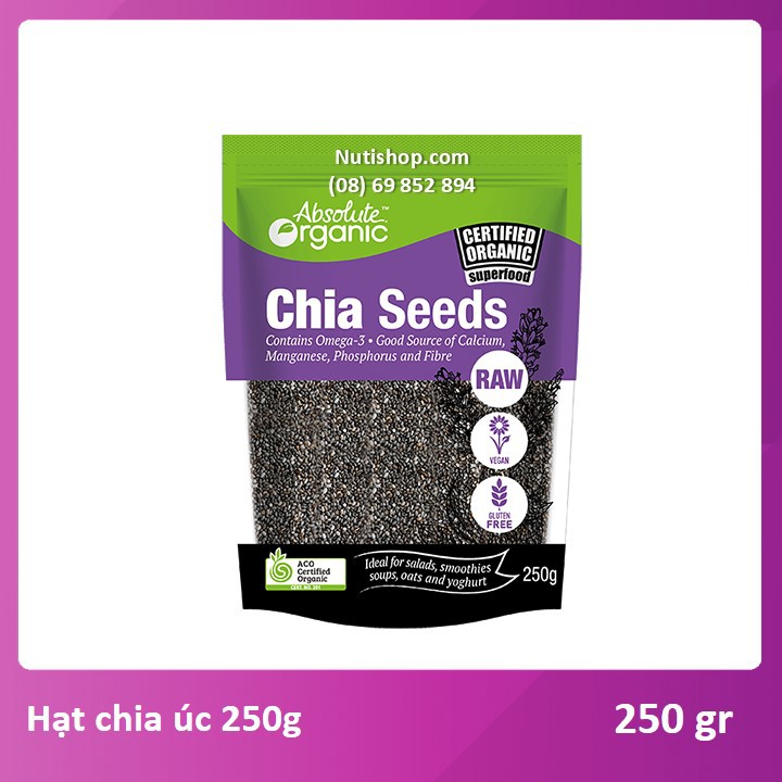 Hạt chia Úc Absolute Organic gói 250G