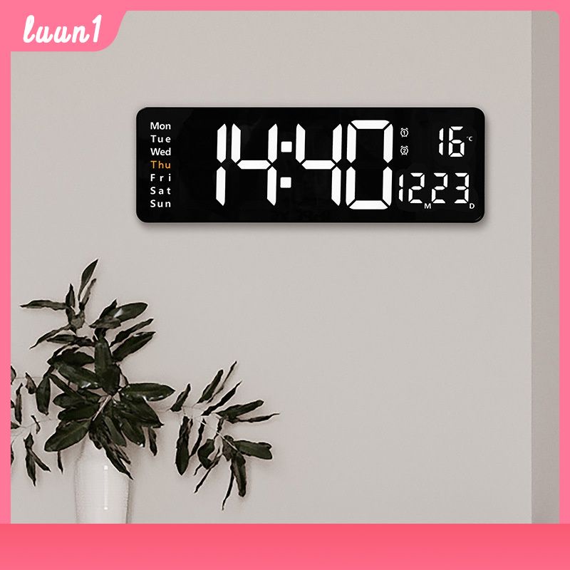 Sẵn Sàng Cổ Hiện Đại Đồng Hồ Kỹ Thuật Số Lớn Màn Hình Điện Tử Đồng Hồ Treo Tường Điều Khiển Từ Xa Nhiệt Độ Ngày Nhớ Đồng Hồ Treo Tường Kỹ Thuật Số đồng Hồ LED Cá Tuyết
