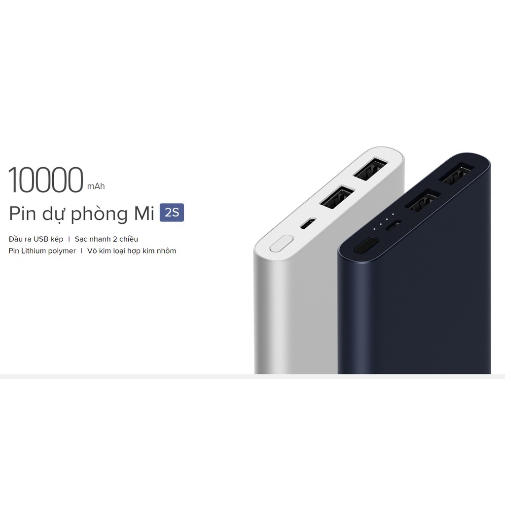 Pin Sạc dự phòng Mi gen 2 10000 mAh - Bảo hành chính hãng 1 năm | BigBuy360 - bigbuy360.vn