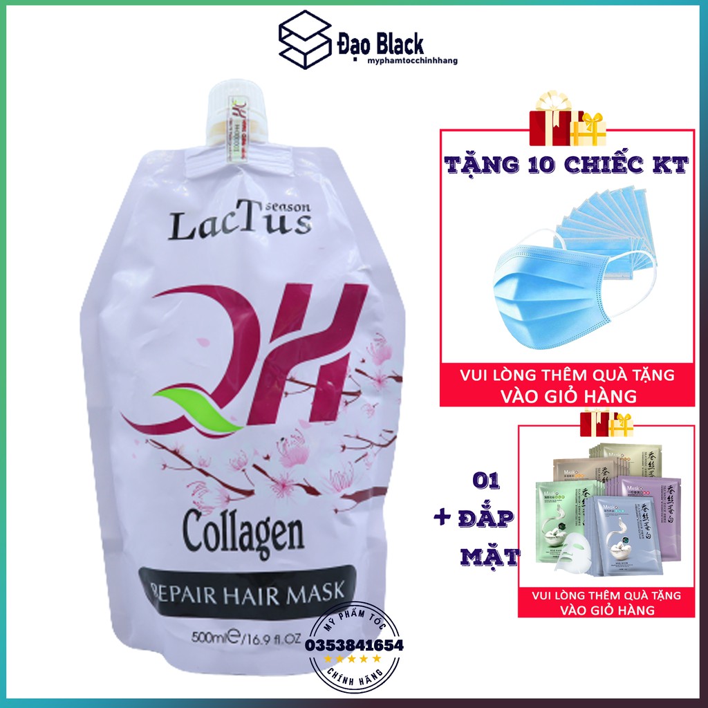 Kem ủ tóc QH Lactus season giảm gãy rụng phục hồi hư tổn QH lactus season chống xơ rối và tăng cường độ ẩm hấp tóc 500ml