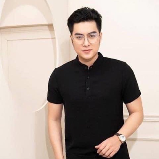 ÁO NAM ĐŨI NGẮN TAY CỔ TRỤ PHỐI KHUY | BigBuy360 - bigbuy360.vn