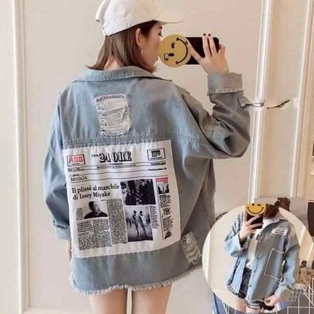 { Mới Về } Áo Khoác JEAN NAM NỮ Đắp Hình Cực Đẹp From Rộng cao cấp Chiwawa shop