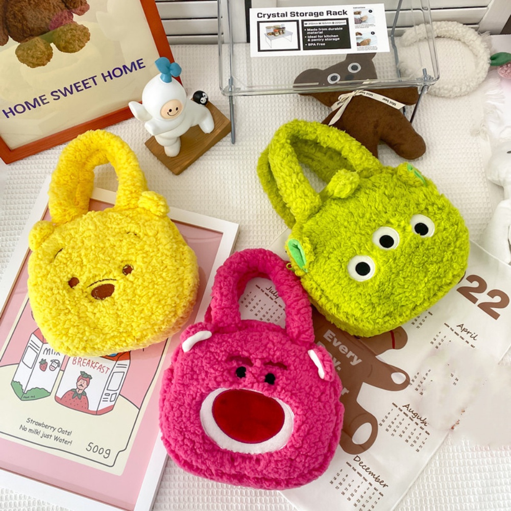 Quà ngày trẻ em Túi đeo vai nữ hình tròn dễ thương dâu / gấu dễ thương Túi tote cho trẻ em hoạt hình nhỏ Làm đầy sang trọng