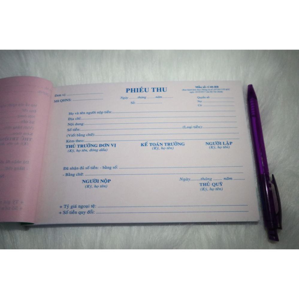 Phiếu thu 2 liên 13x19cm