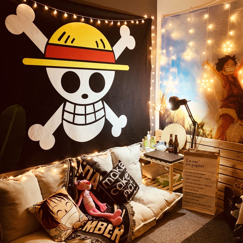 Tranh vải treo tường trang trí phòng ngủ hình Luffy trong Naruto
