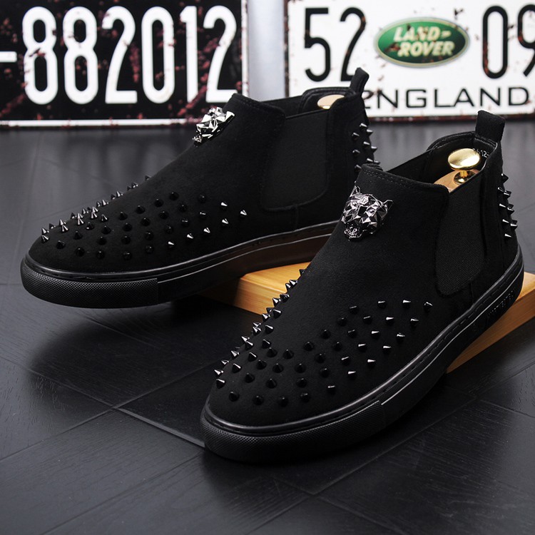 Boot nam L 5612 - 17 da lộn đính đinh thời trang của Red Stars (Da lộn)