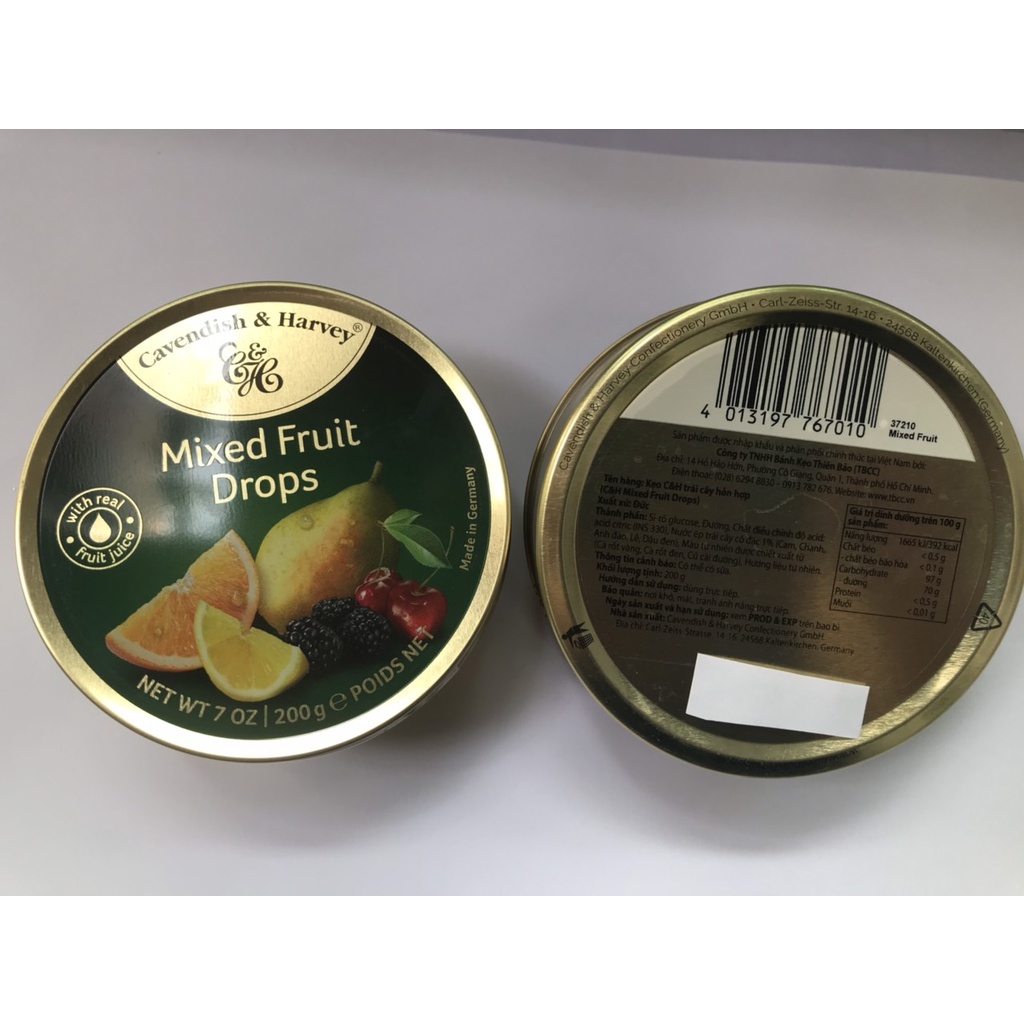 Kẹo Hộp Thiếc Đức Cavendish Harvey Hương Trái Cây Hỗn Hợp  Mixed Fruit