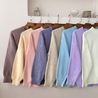 HÀNG SẴN_Áo Len Cashmere Cổ Tròn Basic Dáng Rộng